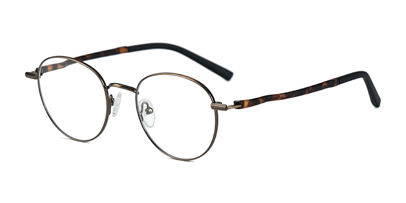 إطار نظارة دائرية صغيرة معدنية عتيقة باللون الأزرق الفاتح للجنسين