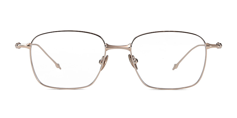 نظارة ذات إطار معدني بعدسات شفافة مربعة صغيرة ذات لون أزرق فاتح