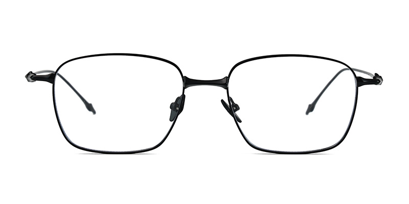 نظارة ذات إطار معدني بعدسات شفافة مربعة صغيرة ذات لون أزرق فاتح