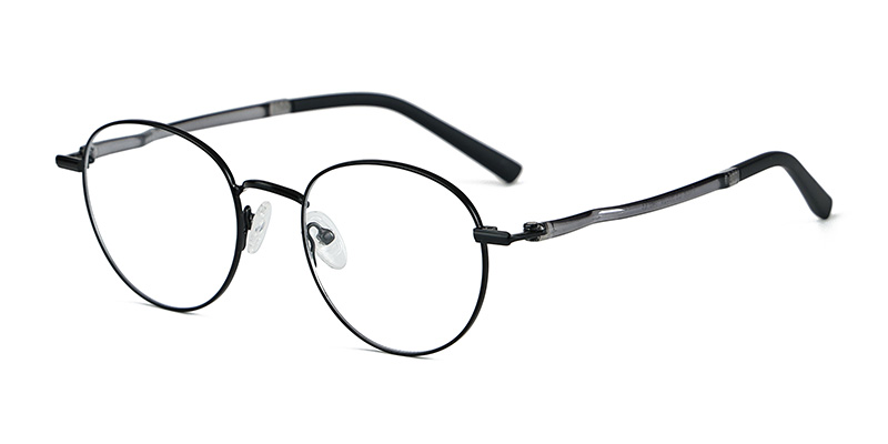 إطار نظارة دائرية صغيرة معدنية عتيقة باللون الأزرق الفاتح للجنسين