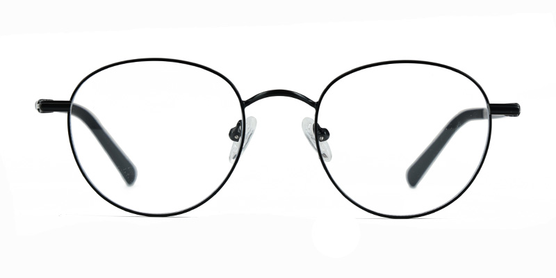 إطار نظارة دائرية صغيرة معدنية عتيقة باللون الأزرق الفاتح للجنسين