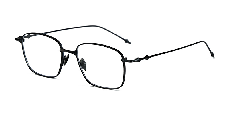 نظارة ذات إطار معدني بعدسات شفافة مربعة صغيرة ذات لون أزرق فاتح