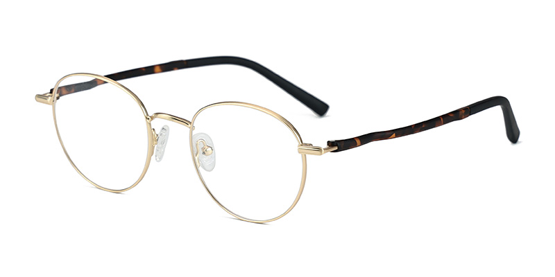 إطار نظارة دائرية صغيرة معدنية عتيقة باللون الأزرق الفاتح للجنسين