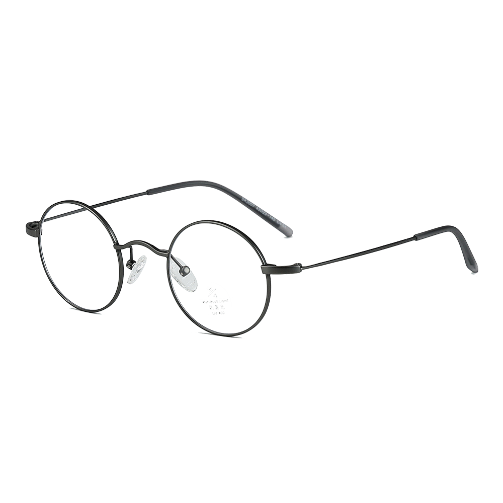 نظارات معدنية عصرية ذات إطار دائري تحجب الضوء الأزرق
