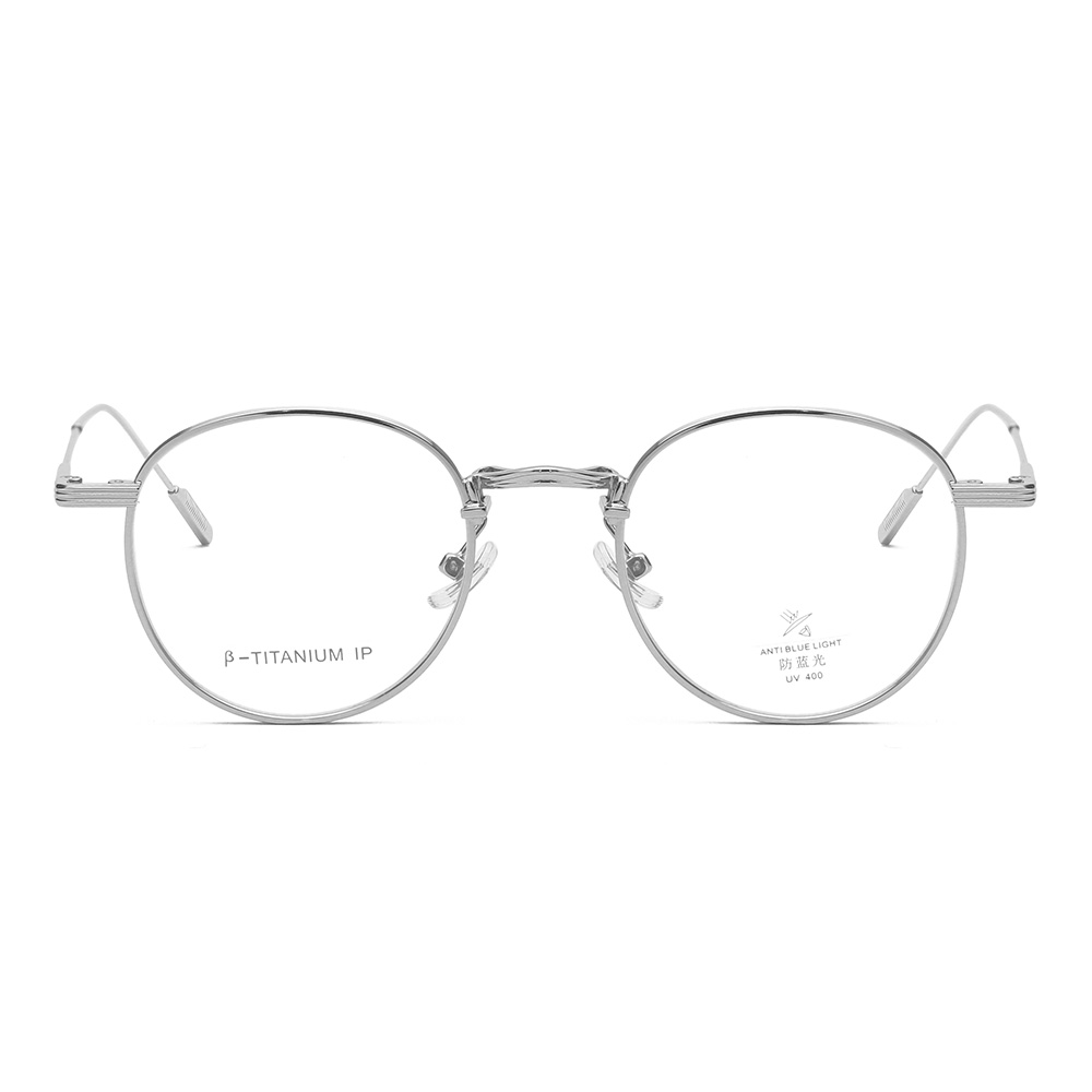 نظارات مستديرة صغيرة من التيتانيوم نظارات حجب الضوء الأزرق