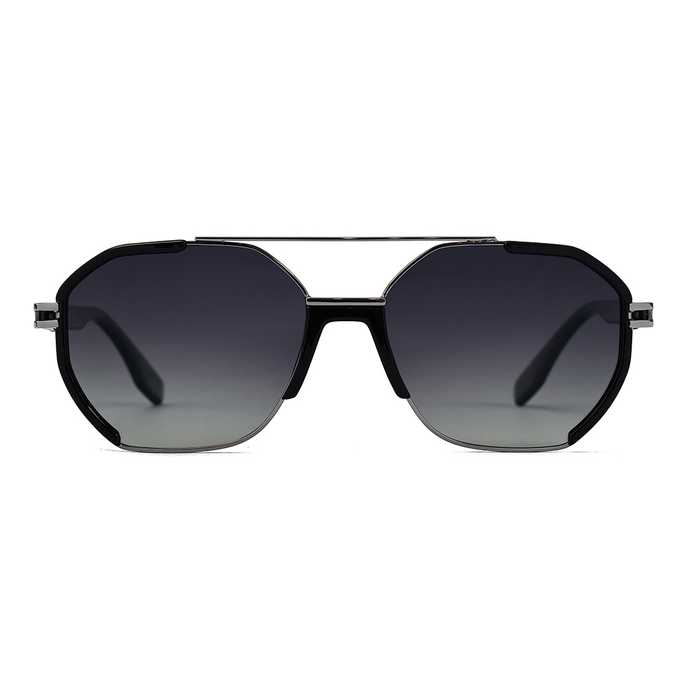 نظارات شمسية كلاسيكية بإطار معدني كبير للرجال