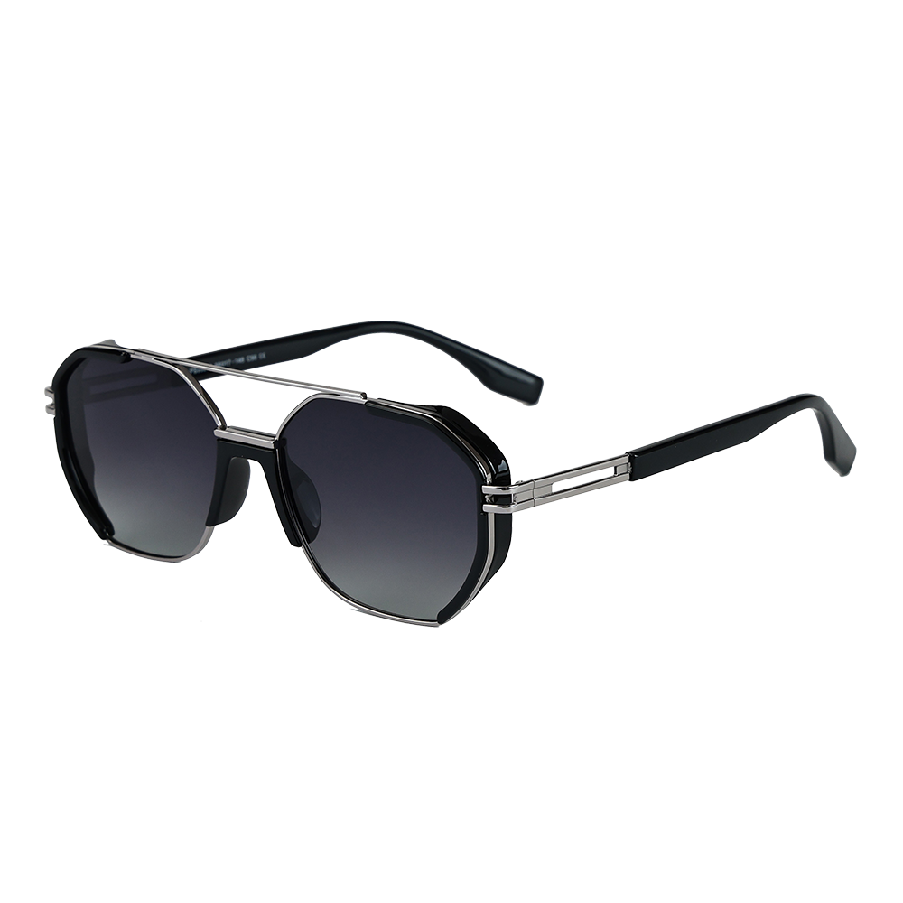 نظارات شمسية كلاسيكية بإطار معدني كبير للرجال